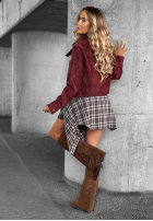 Krátka zamszowa Bunda Autumn Whisper bordová