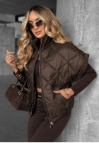 Prešívaná Vesta oversize Didn’t Answer čokoládová