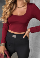 Krátka Blúzka longsleeve z dekoltem Go Ahead bordová