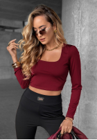 Krátka Blúzka longsleeve z dekoltem Go Ahead bordová