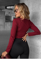 Krátka Blúzka longsleeve z dekoltem Go Ahead bordová