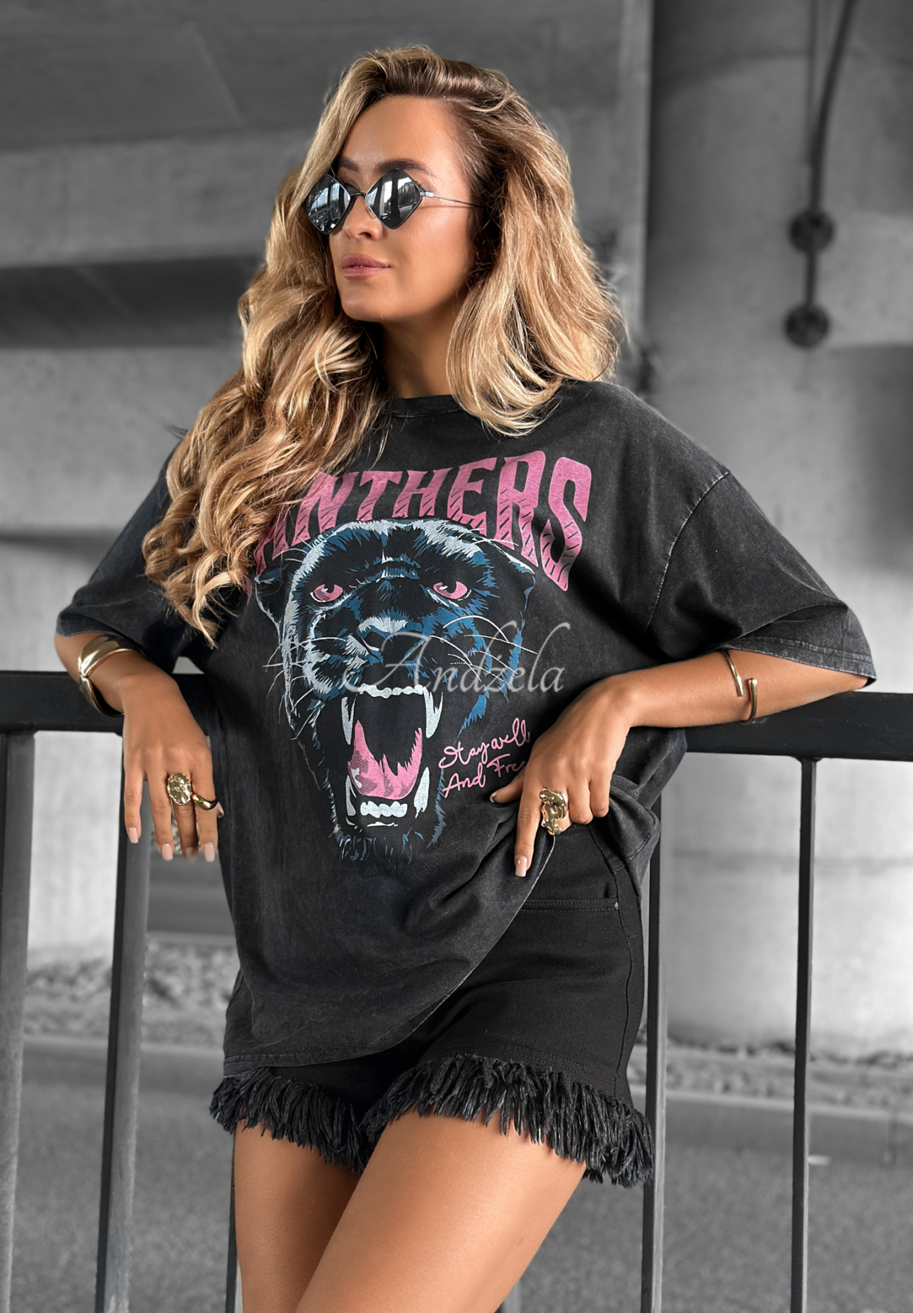 Tričko s potlačou Panthers čierne