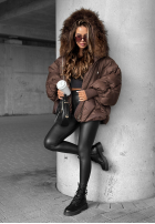 Prešívaná Bunda s kapucňou Look Again čokoládová