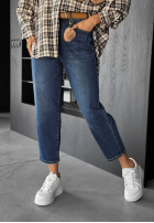 Nohavice džínosové mom fit Live Fearless tmavomodré