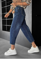 Nohavice džínosové mom fit Live Fearless tmavomodré