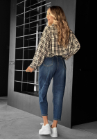 Nohavice džínosové mom fit Live Fearless tmavomodré