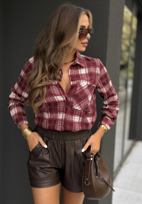 Košeľa s károvaným vzorom Knew Better bordová