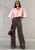 Eleganckie Nohavice wide leg La Milla Own Rules čokoládové