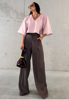 Eleganckie Nohavice wide leg La Milla Own Rules čokoládové