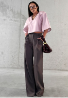 Eleganckie Nohavice wide leg La Milla Own Rules čokoládové