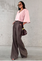 Eleganckie Nohavice wide leg La Milla Own Rules čokoládové