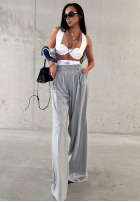 Eleganckie Nohavice wide leg w paski La Milla Think About Us sivé