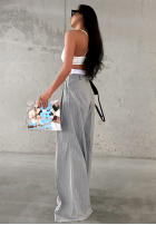 Eleganckie Nohavice wide leg w paski La Milla Think About Us sivé
