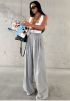 Eleganckie Nohavice wide leg w paski La Milla Think About Us sivé