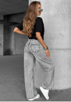 Nohavice džínosové wide leg Don’t Ask Why tmavosivé