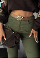 Nohavice džínosové z paskiem Don’t Expect Much khaki