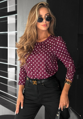 Blúzka s bodkami Admiration To Love bordová