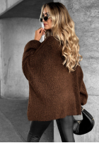 Krótki kardigan oversize Hot Chestnuts čokoládový