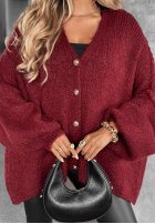 Krótki kardigan oversize Hot Chestnuts bordová