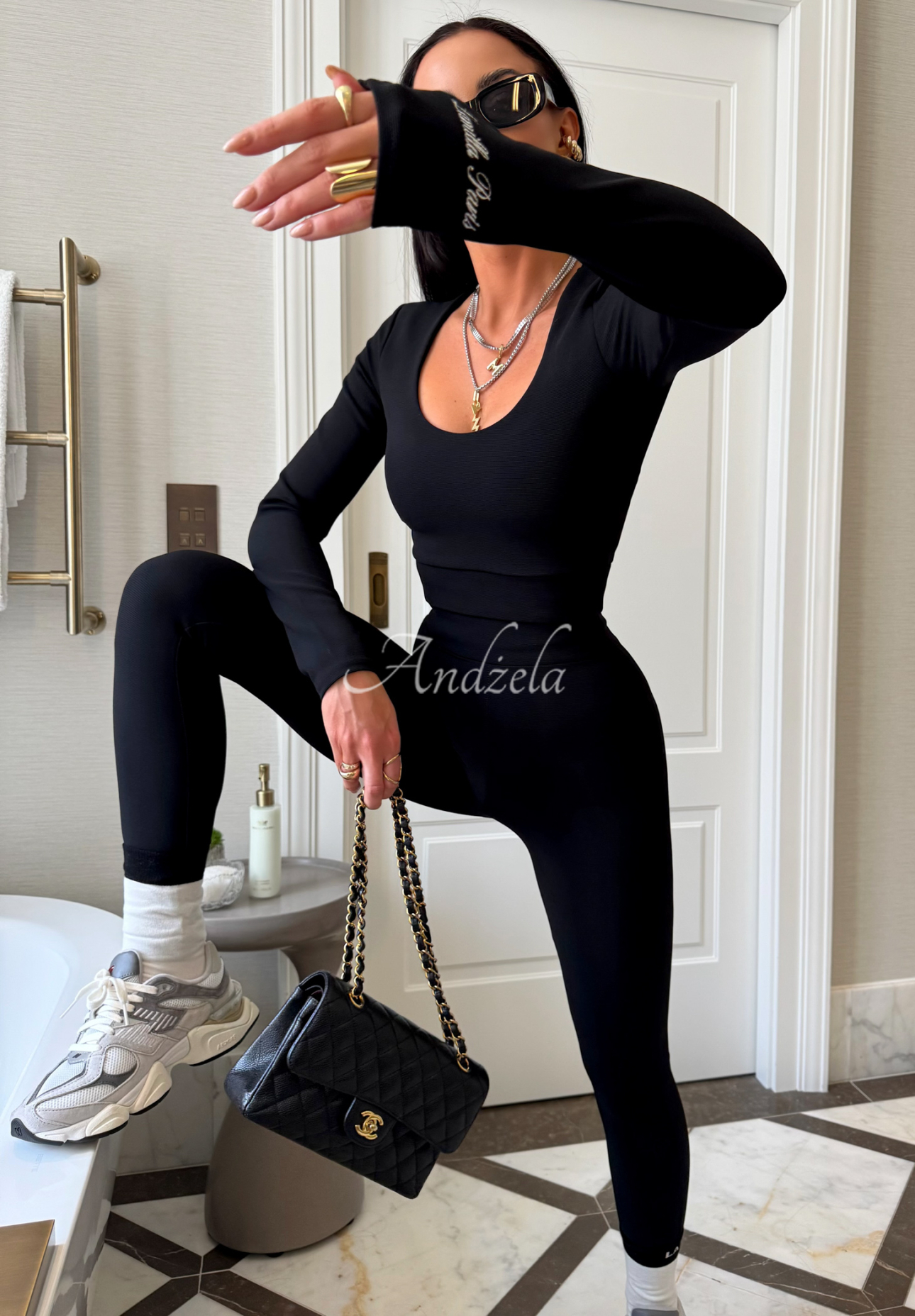 Viskózové legíny La Milla Glow Up čierne