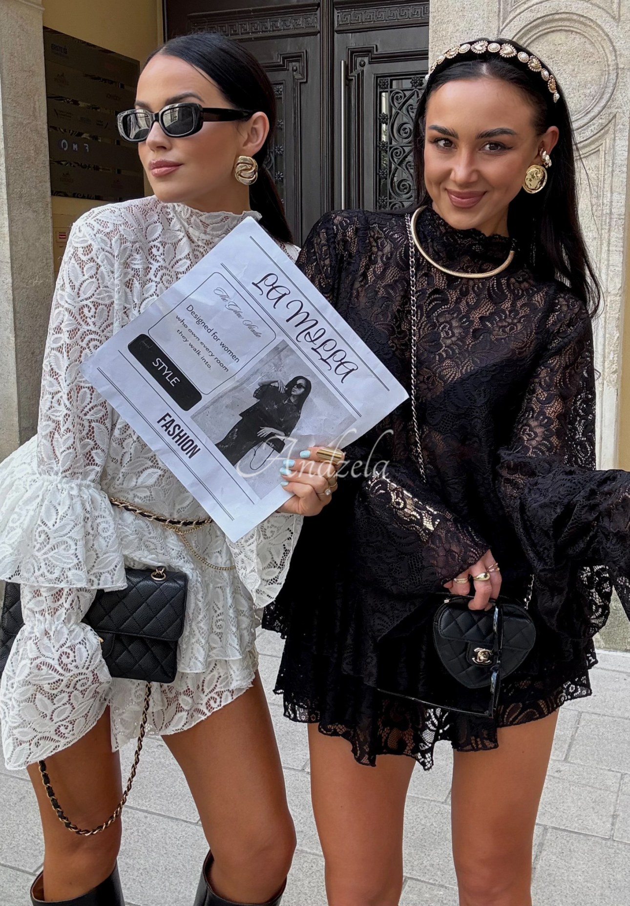 Čipkovaná blúzka s viskózy La Milla Bye Forever čierna