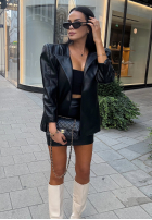 Skórzana Sako z wiązaniem La Milla Told Him Yes čierna