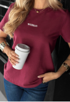 Tričko z nadrukiem Woman bordová