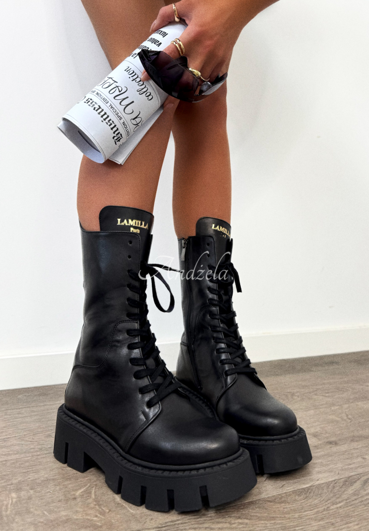 Kožené členkové čižmy workery La Milla Women's Intuition čierne
