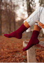 Dlhé wełniane skarpetki alpaka Blanket Season bordové