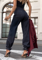 Nohavice džínosové wide leg  z guzikami Without Trying tmavomodré