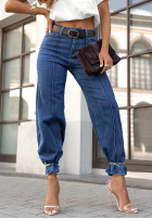 Džínsy s opaskom wide leg Power To Inspire tmavomodré