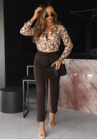Wzorzysta Košeľa w kropki Next Look čokoládová