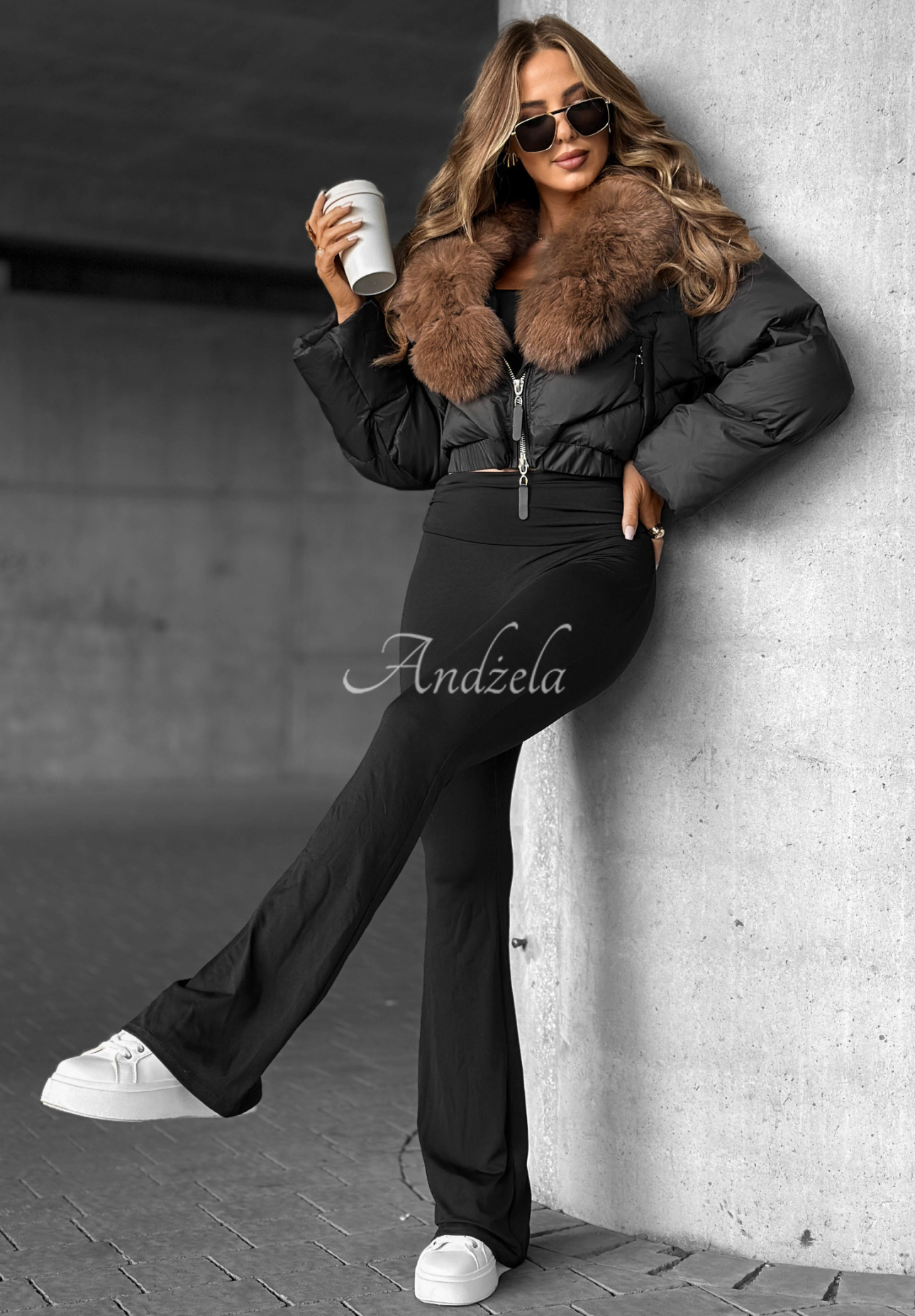 Prešívaná bunda s kožušinou Fancy Freeze čierna