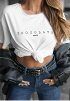 Tričko z nadrukiem Chocolate Mood Biela