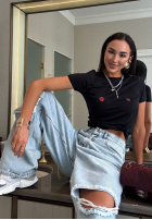 Nohavice džínosové z przetarciami La Milla Look At Her modré