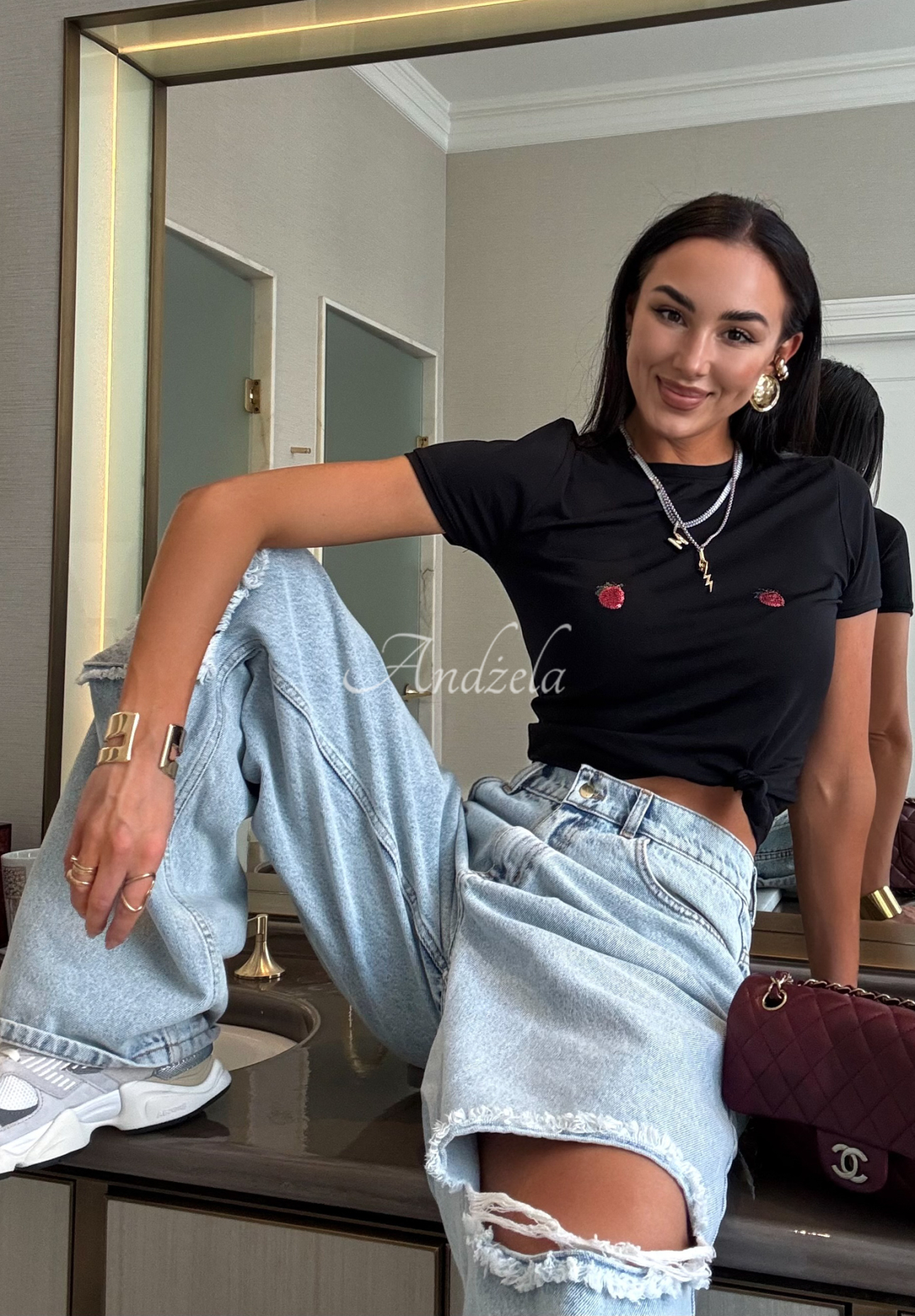 Džínsy s odreninami La Milla Look At Her modré