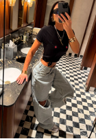 Nohavice džínosové z przetarciami La Milla Look At Her modré
