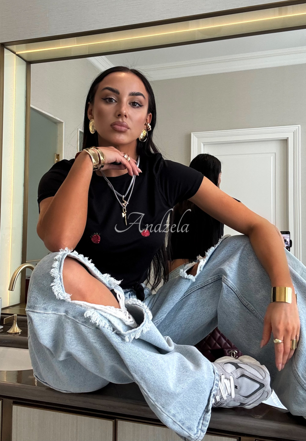 Džínsy s odreninami La Milla Look At Her modré