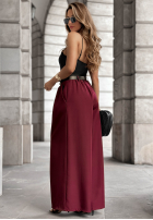 látkové Nohavice wide leg Set The Rules bordové