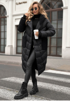 Długa Prešívaná Bunda z kożuszkiem Long Cold Winter čierna