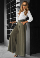 látkové Nohavice wide leg Need Coffee khaki