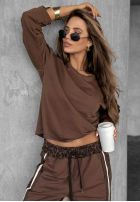 Mikina w panterkę Leopard Luxe čokoládová