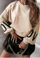 Mikina Lovely Sleeves svetlo béžový