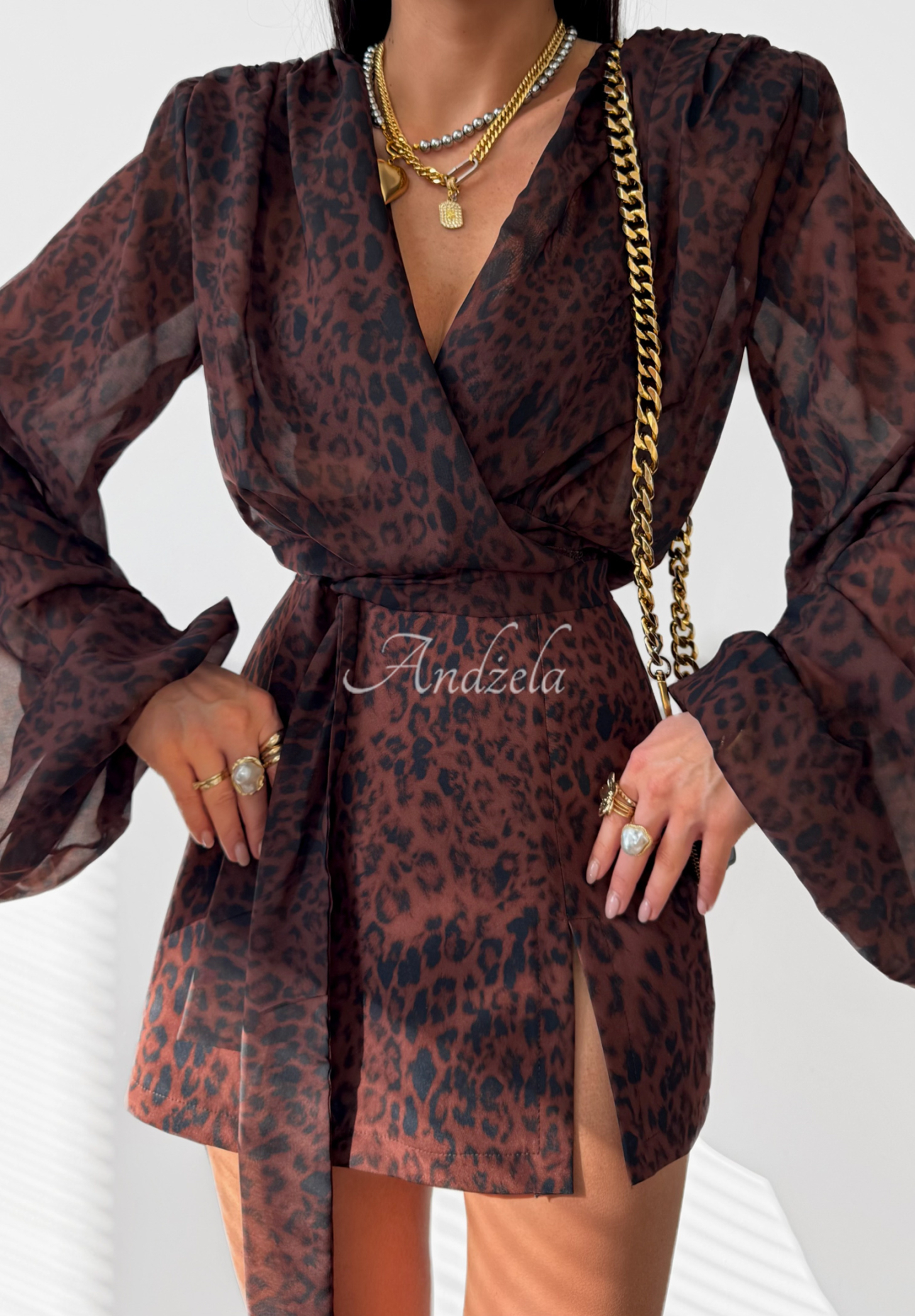 Viskózová blúzka s leopardím vzorom La Milla Don’t Text Back čokoládová