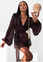 Spódnico-spodenki w panterkę La Milla Peony Blessings čokoládové