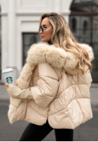 Krátka Prešívaná Bunda z futerkiem Frosty Horizon ťavia