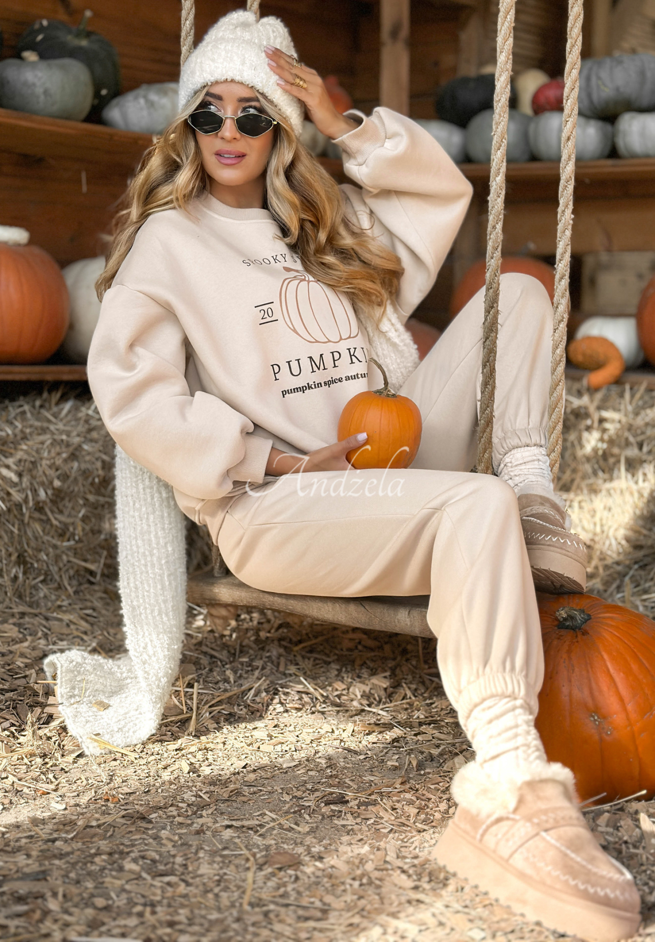 Tepláková súprava mikina a nohavice Pumpkins béžový