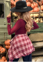 Prążkowana Blúzka longsleeve Wrong Time bordová