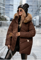Prešívaná Bunda z futerkiem Admiration In Winter čokoládová