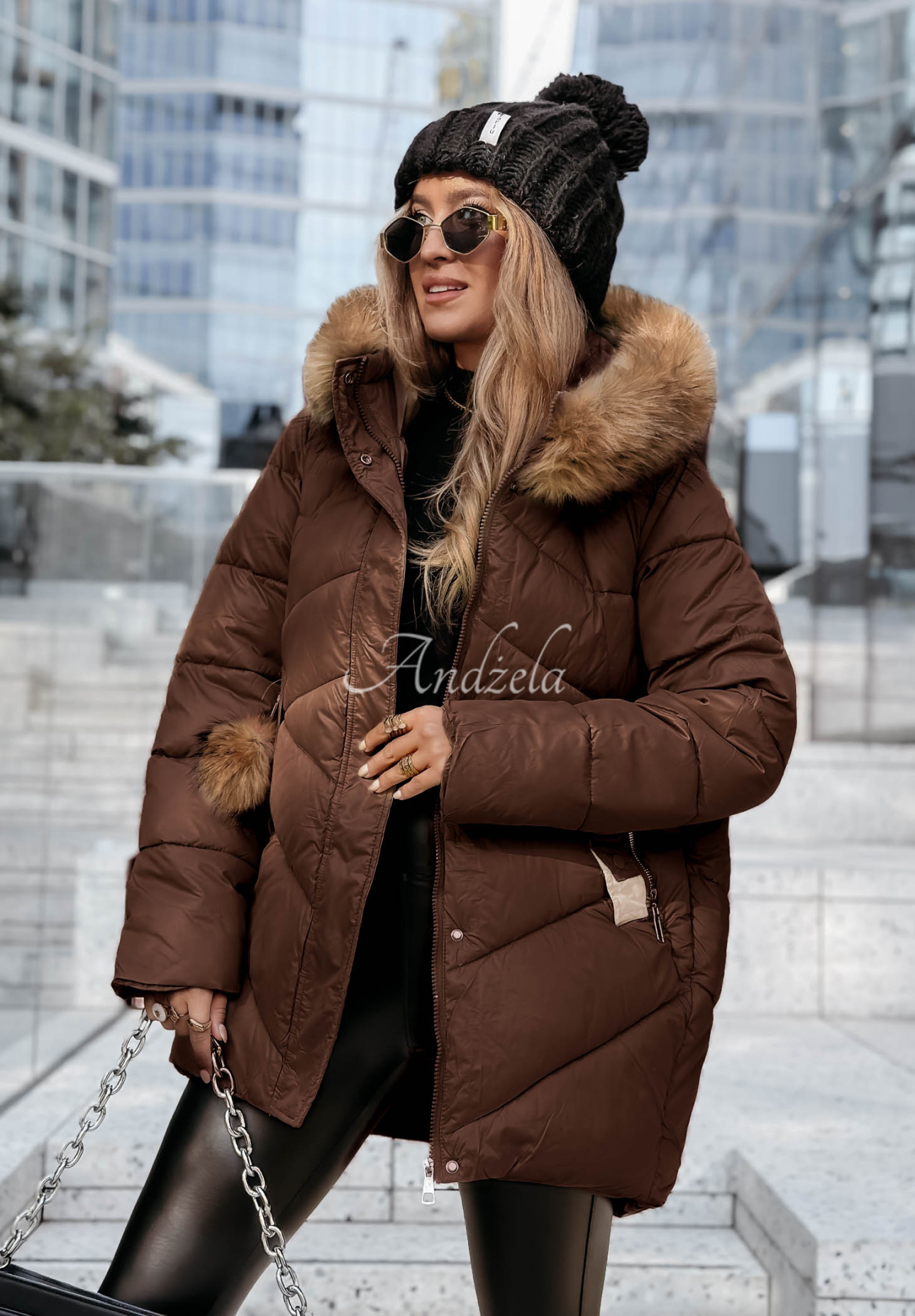 Prešívaná bunda s kožušinkou Admiration In Winter čokoládová